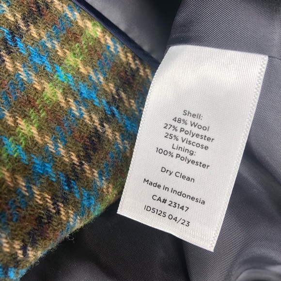 Talbots Shetland Officer Jacket Size 2 Wool Blend Apple Plaid Original Tag - Picture 10 of 13